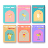 Malen nach Zahlen – 6 Mini-Gemälde | Tropisches Cocktail-Set