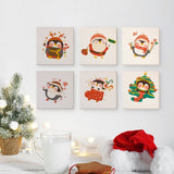 Malen nach Zahlen – 6 Mini-Gemälde | Süße Weihnachtspinguine