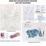 Mini Malen nach Zahlen mit Rahmen - Coole Giraffe mit Blumen