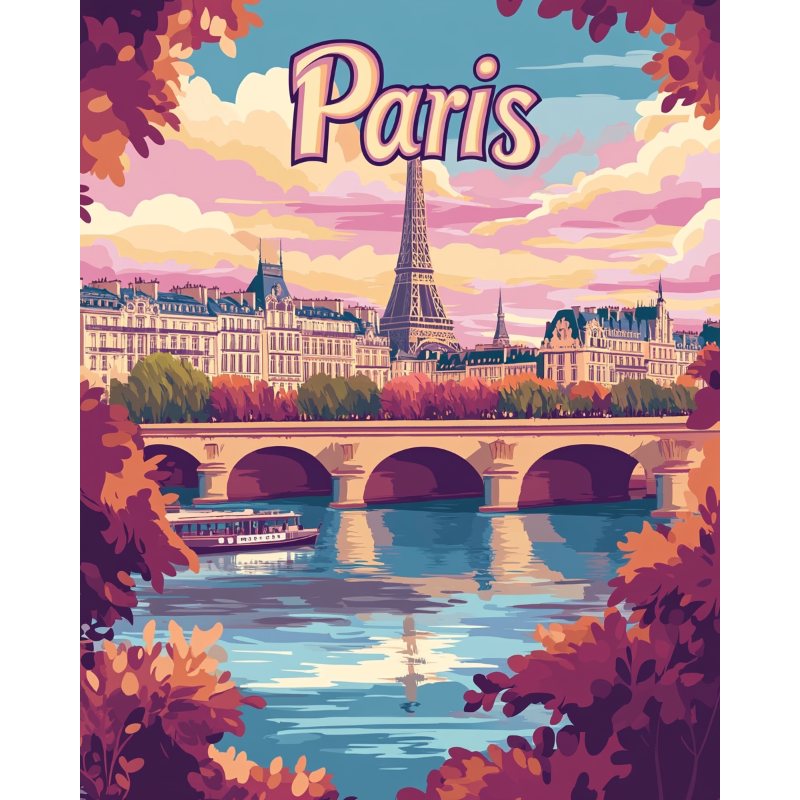 Malen nach Zahlen - Paris Reiseposter